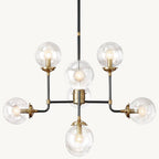 Bistro Transit Globe Glass Chandelier 34"