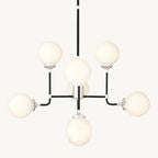 Bistro Transit Globe Glass Chandelier 34"