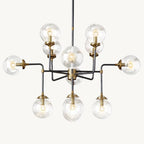 Bistro Transit Globe Glass Chandelier 42"