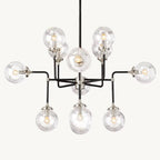 Bistro Transit Globe Glass Chandelier 42"