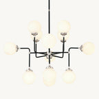 Bistro Transit Globe Glass Chandelier 42"