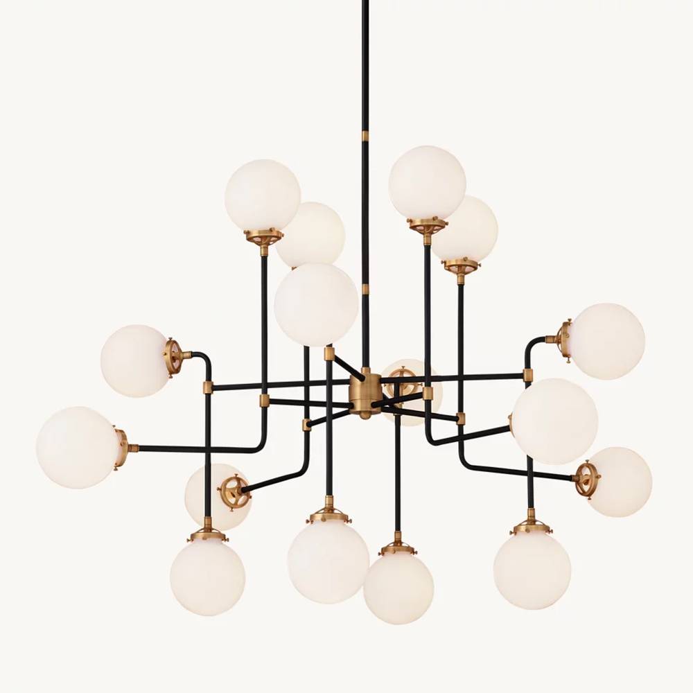 Bistro Transit Globe Glass Chandelier 56"