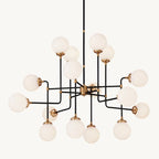 Bistro Transit Globe Glass Chandelier 56"