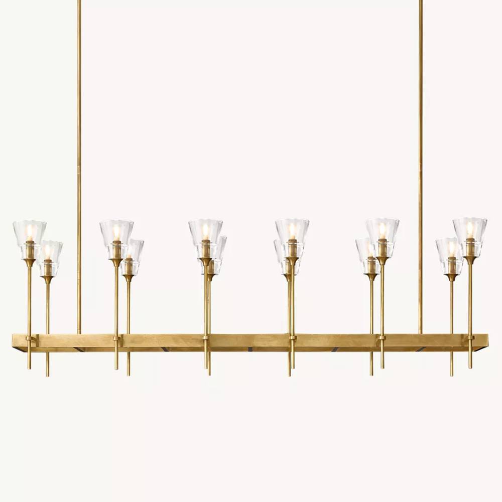 Torche Sculpted Glow Rectangular Chandelier 54"