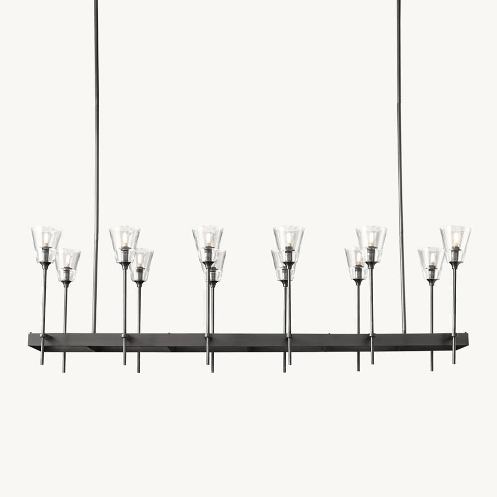 Torche Sculpted Glow Rectangular Chandelier 54"