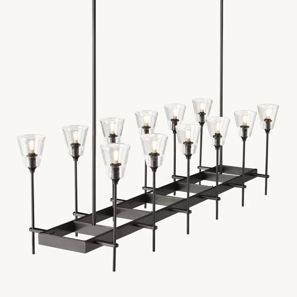 Torche Sculpted Glow Rectangular Chandelier 54"