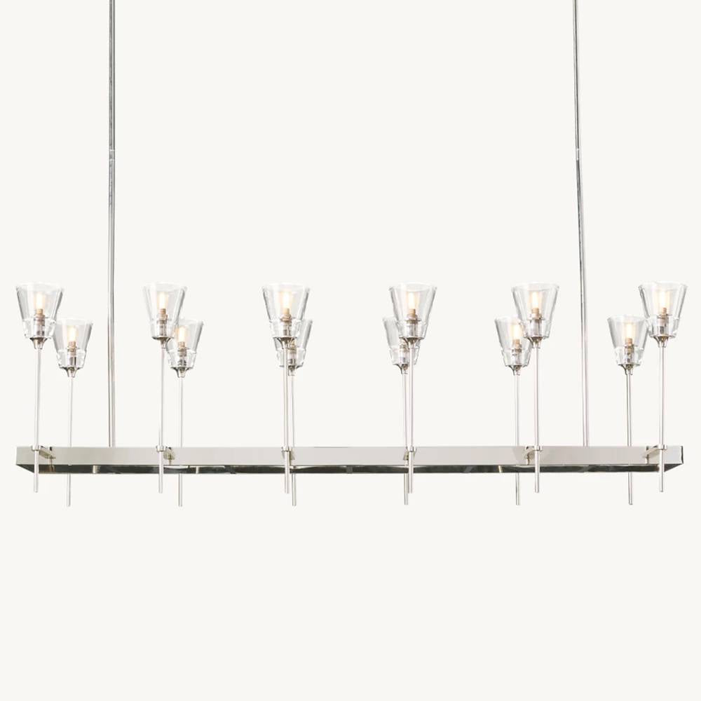 Torche Sculpted Glow Rectangular Chandelier 54"