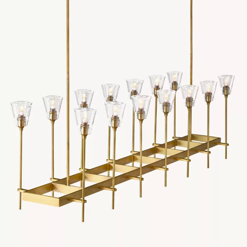 Torche Sculpted Glow Rectangular Chandelier 67"