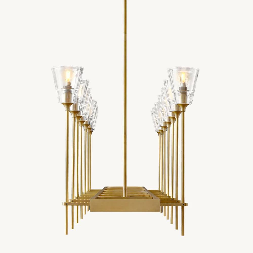 Torche Sculpted Glow Rectangular Chandelier 54"
