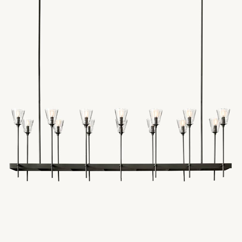 Torche Sculpted Glow Rectangular Chandelier 67"