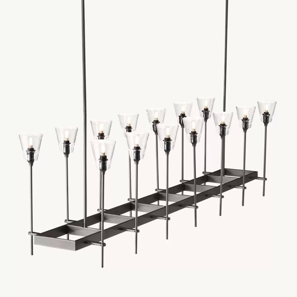 Torche Sculpted Glow Rectangular Chandelier 67"