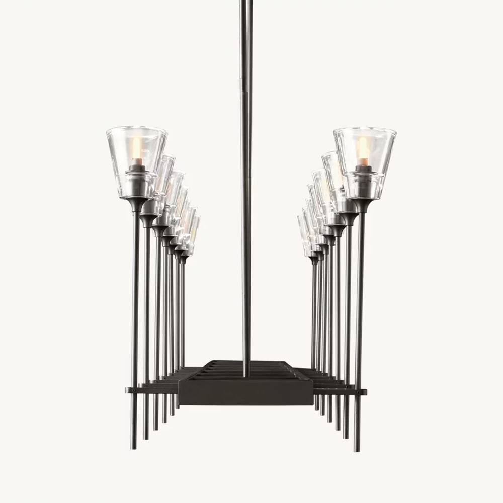 Torche Sculpted Glow Rectangular Chandelier 67"