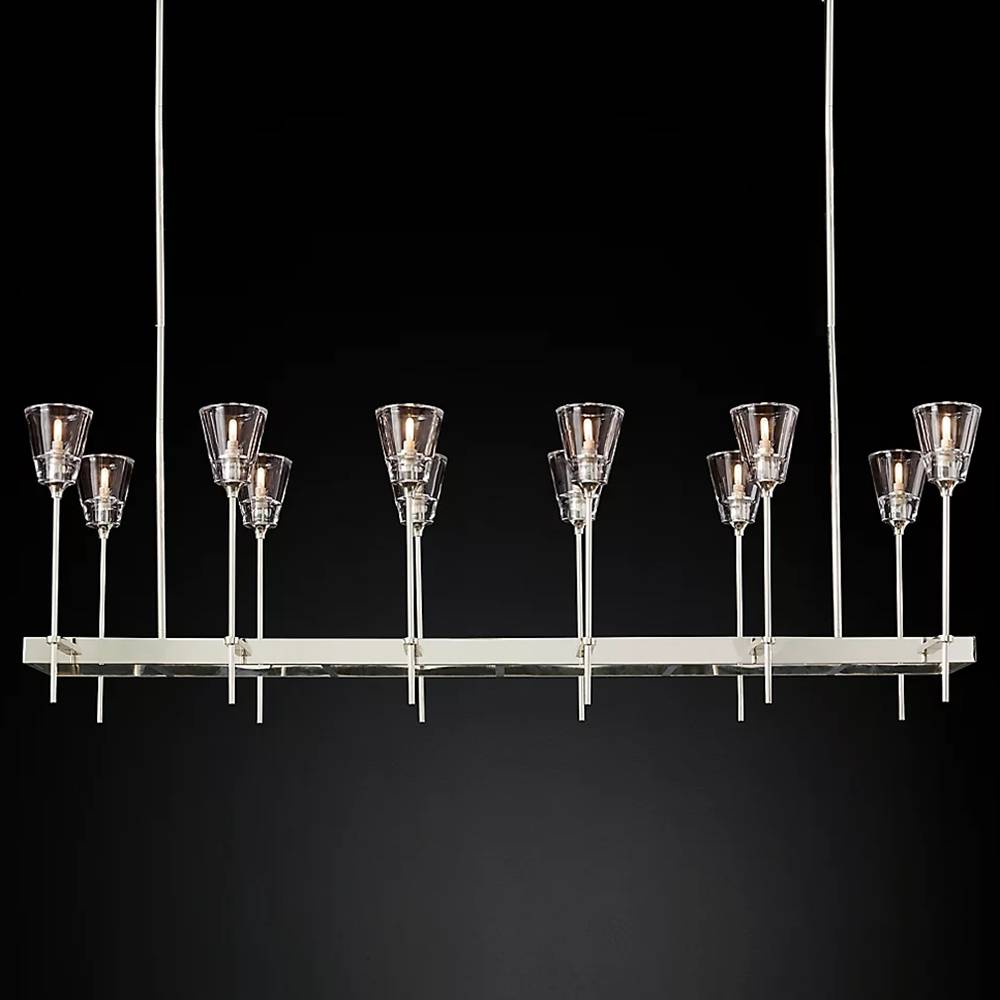 Torche Sculpted Glow Rectangular Chandelier 54"