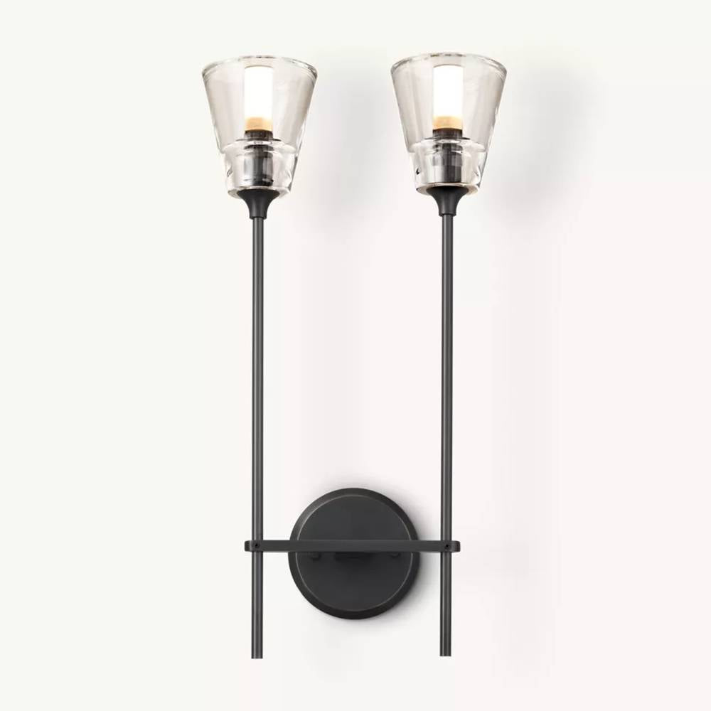 Torche Sculpted Glow Double Wall Sconce