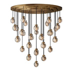 Pearl Carved Inciso Round Chandelier 48"