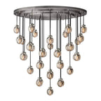 Pearl Carved Inciso Round Chandelier 48"