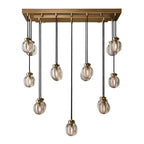 Pearl Carved Inciso Rectangle Chandelier 36"