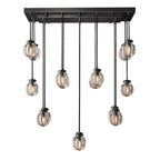 Pearl Carved Inciso Rectangle Chandelier 36"