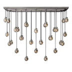 Pearl Carved Inciso Rectangle Chandelier 72"