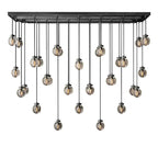 Pearl Carved Inciso Rectangle Chandelier 72"