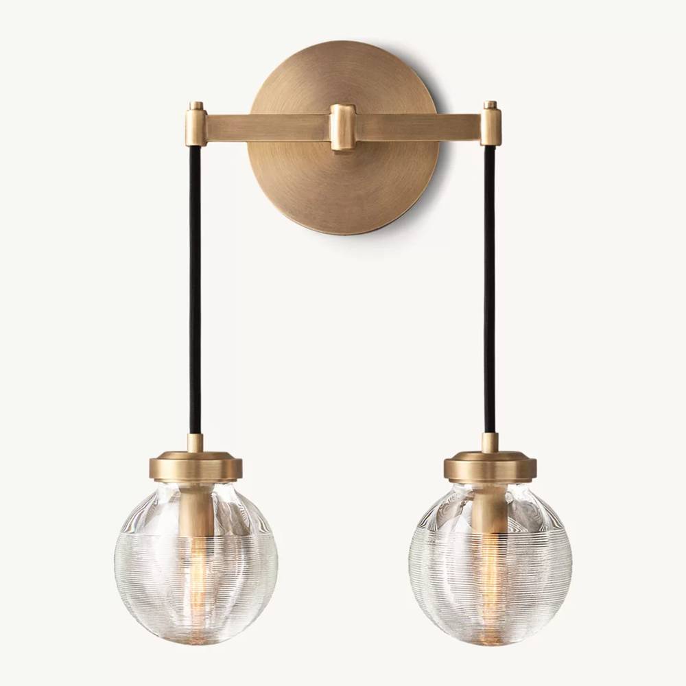 Pearl Carved Inciso Double Wall Sconce