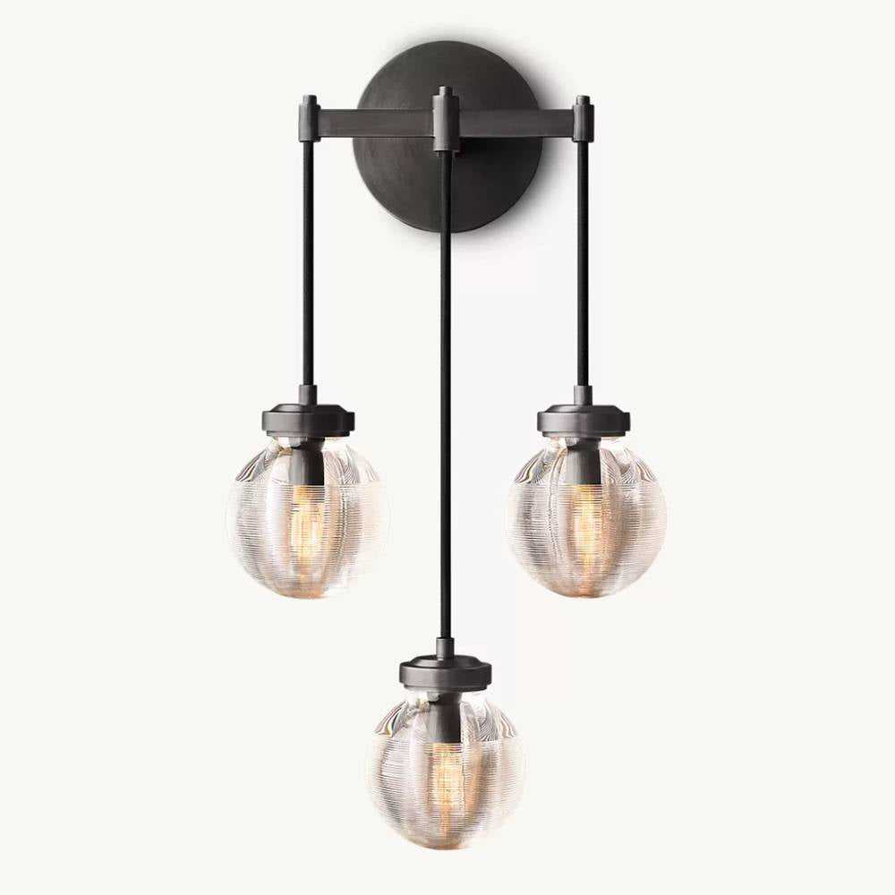 Pearl Carved Inciso Triple Wall Sconce