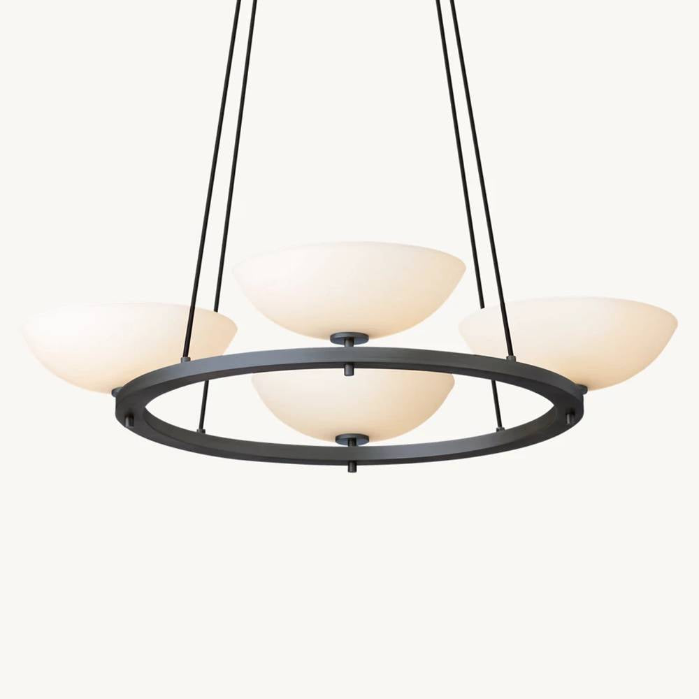 Vernet Porcelain Shade Round Chandelier 36"
