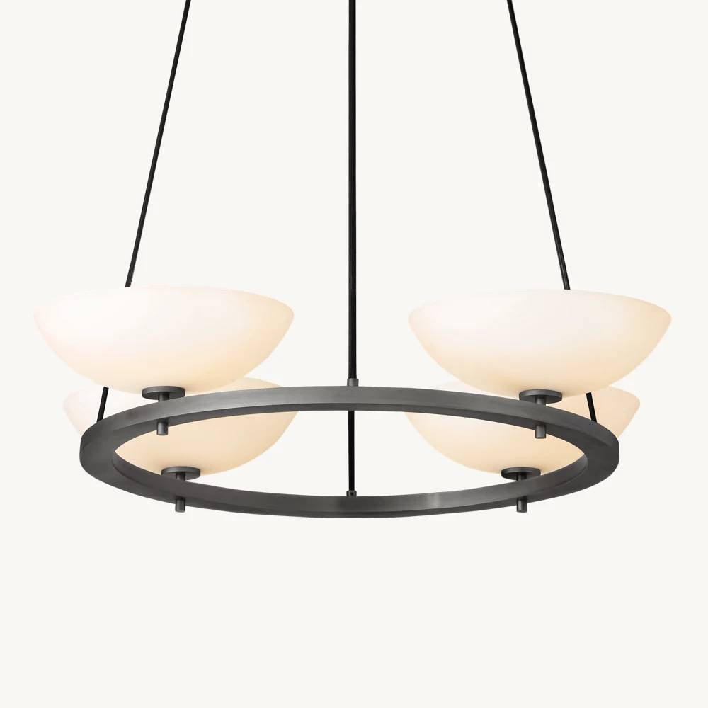 Vernet Porcelain Shade Round Chandelier 36"