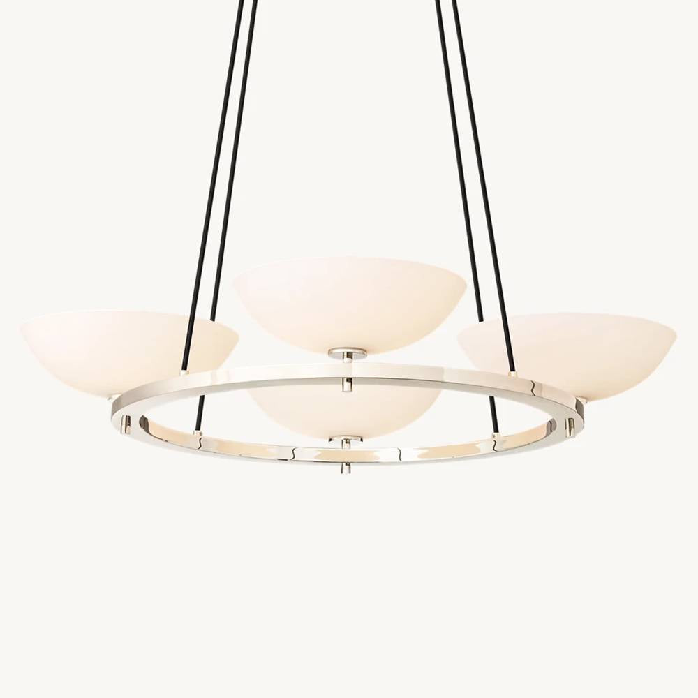 Vernet Porcelain Shade Round Chandelier 36"