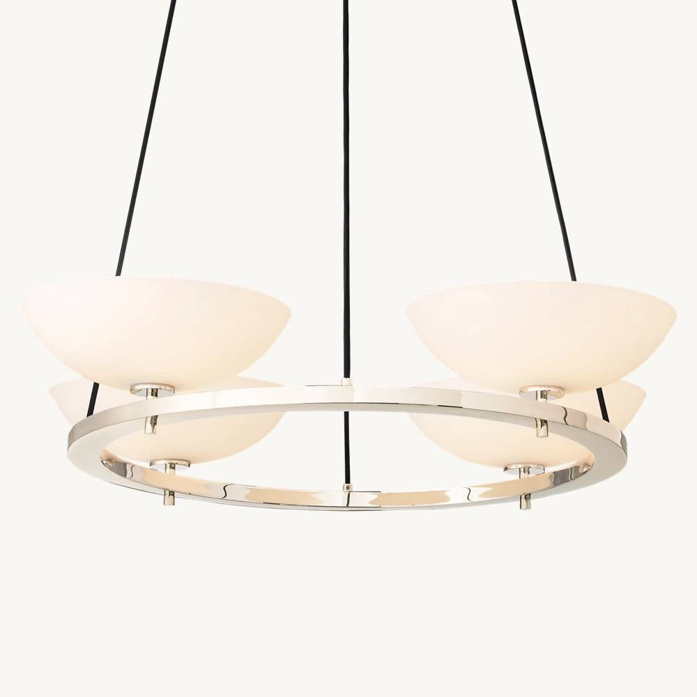 Vernet Porcelain Shade Round Chandelier 36"
