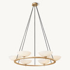 Vernet Porcelain Shade Round Chandelier 48"