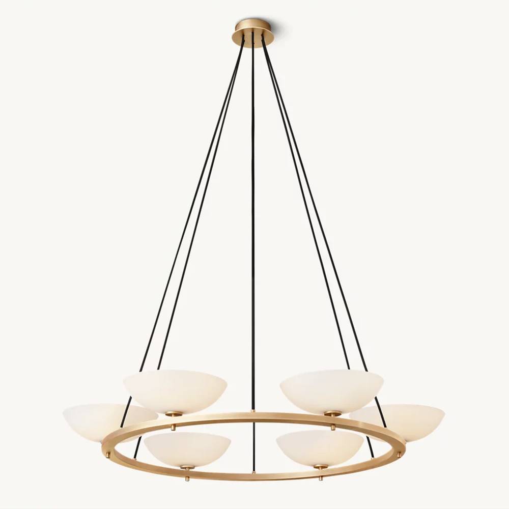Vernet Porcelain Shade Round Chandelier 48"