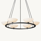 Vernet Porcelain Shade Round Chandelier 48"