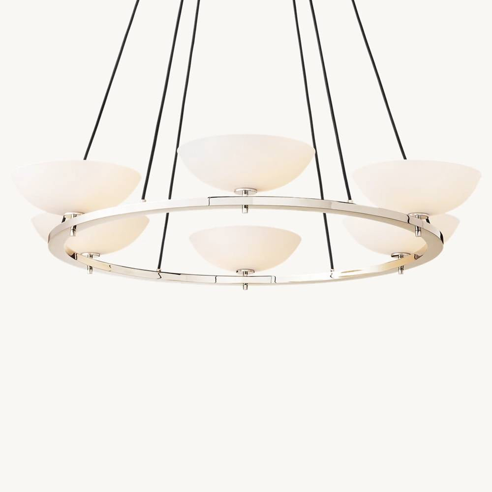 Vernet Porcelain Shade Round Chandelier 48"