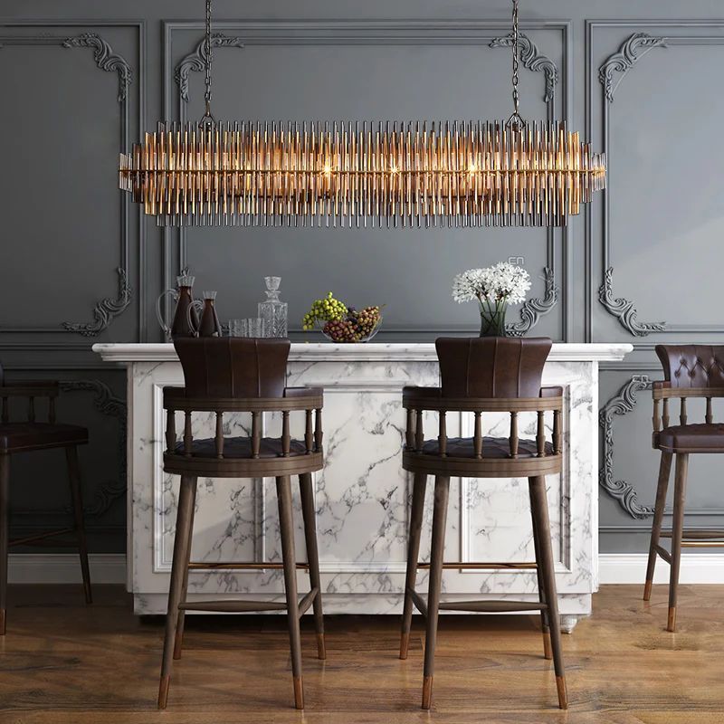 Emile Gradient Spire Rectangular Chandelier 54"