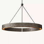 Vouvray Etched Metal Round Chandelier 60"