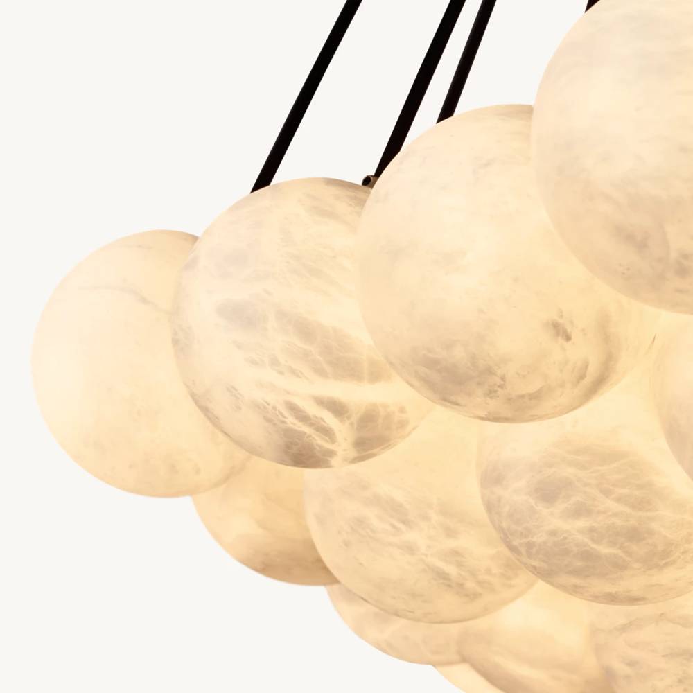 Etoelis Cluster Alabaster Round Chandelier