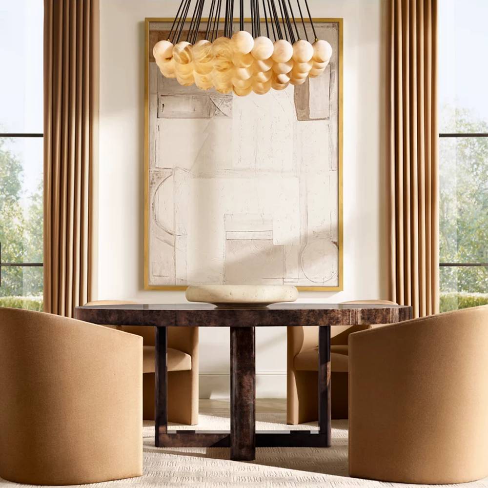 Etoelis Cluster Alabaster Round Chandelier