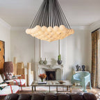 Etoelis Cluster Alabaster Round Chandelier