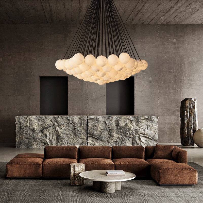 Etoelis Cluster Alabaster Round Chandelier