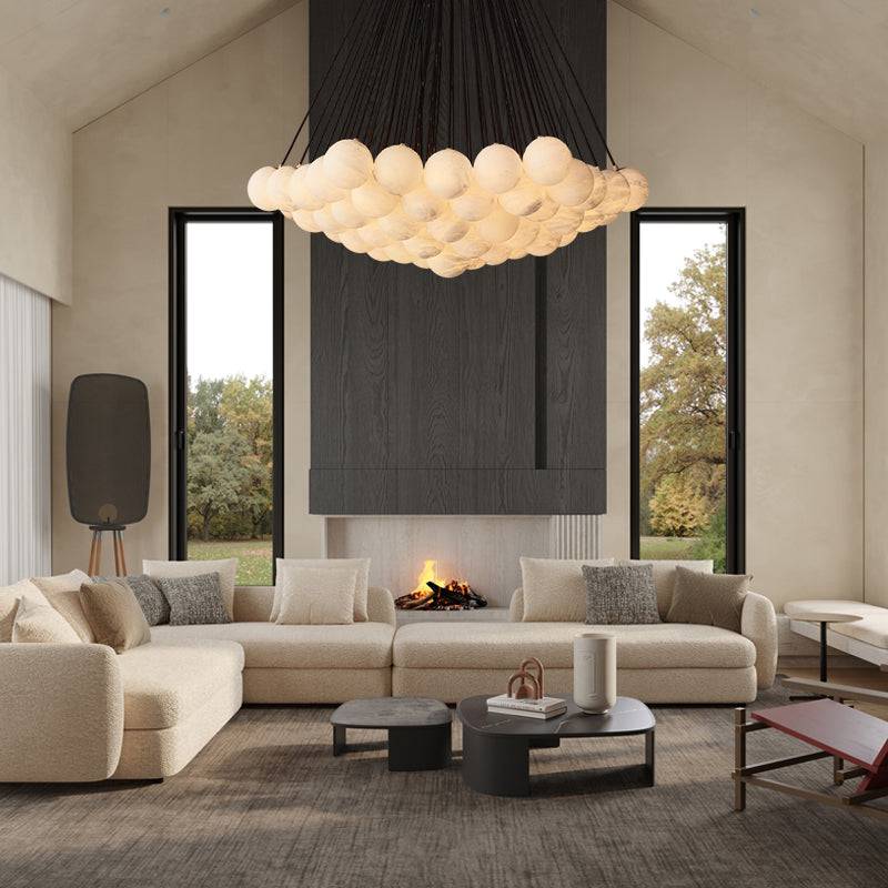 Etoelis Cluster Alabaster Round Chandelier