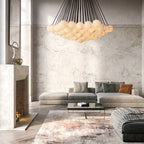 Etoelis Cluster Alabaster Round Chandelier