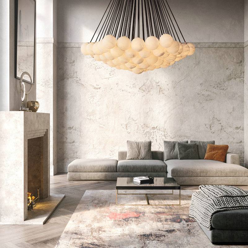 Etoelis Cluster Alabaster Round Chandelier