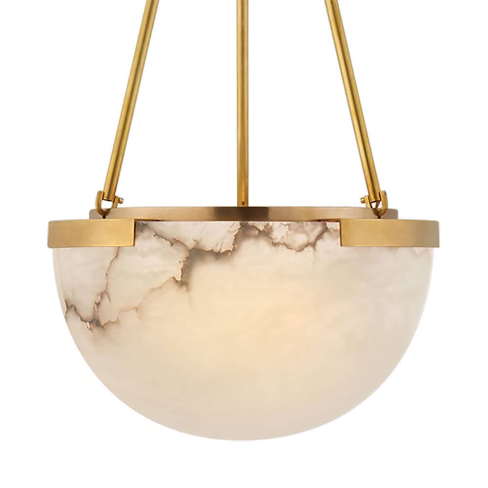 Halver Alabaster Dome Pendant Light