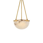 Halver Alabaster Dome Pendant Light