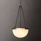 Halver Alabaster Dome Pendant Light