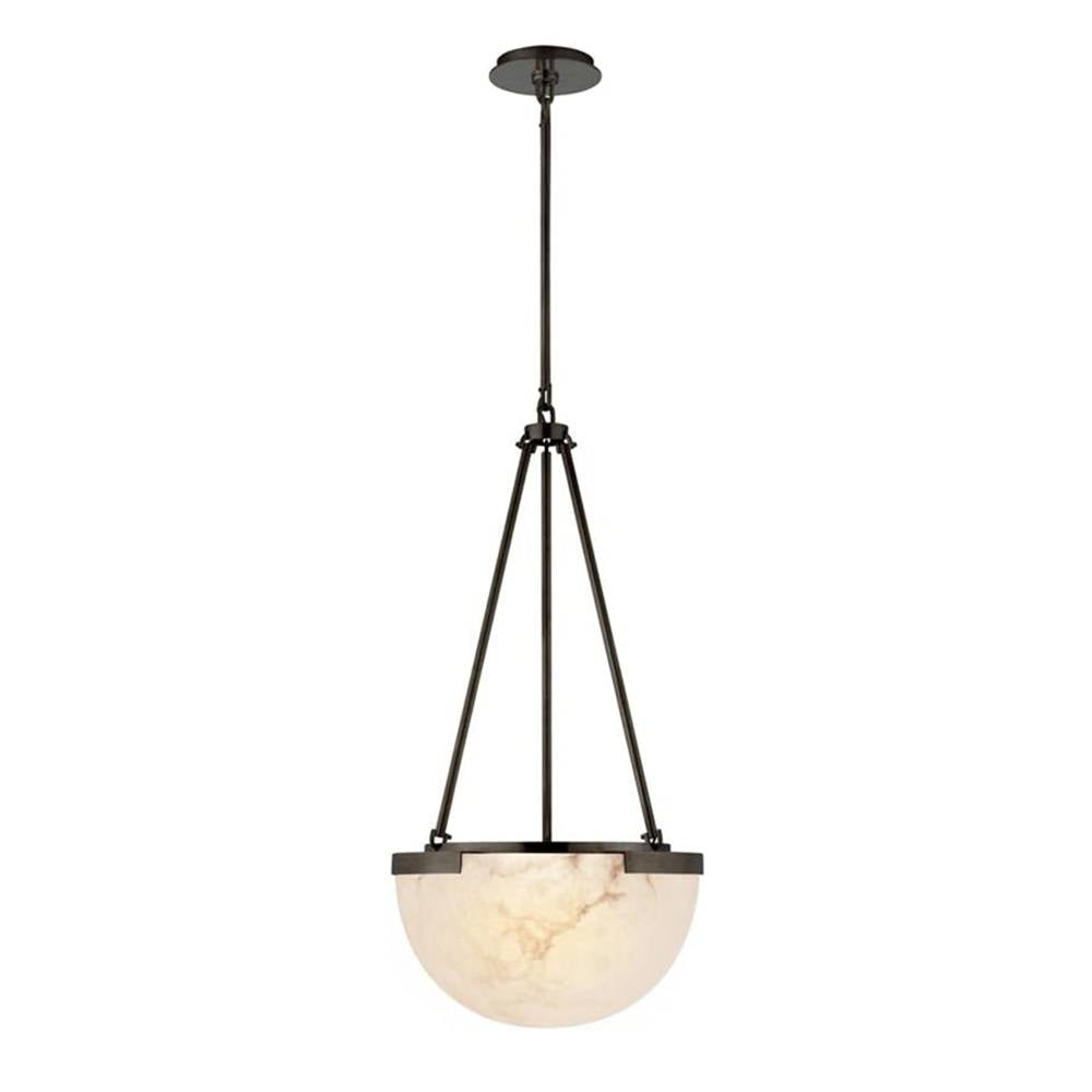 Halver Alabaster Dome Pendant Light