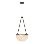 Halver Alabaster Dome Pendant Light