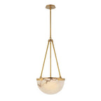 Halver Alabaster Dome Pendant Light