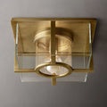 Petrus Structured Glass Square Flush Mount